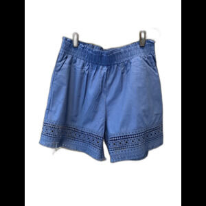 Boho Shorts Lace Trim Plus Size XL Navy Wide Elastic Waist Bohemian Hippie Gypsy